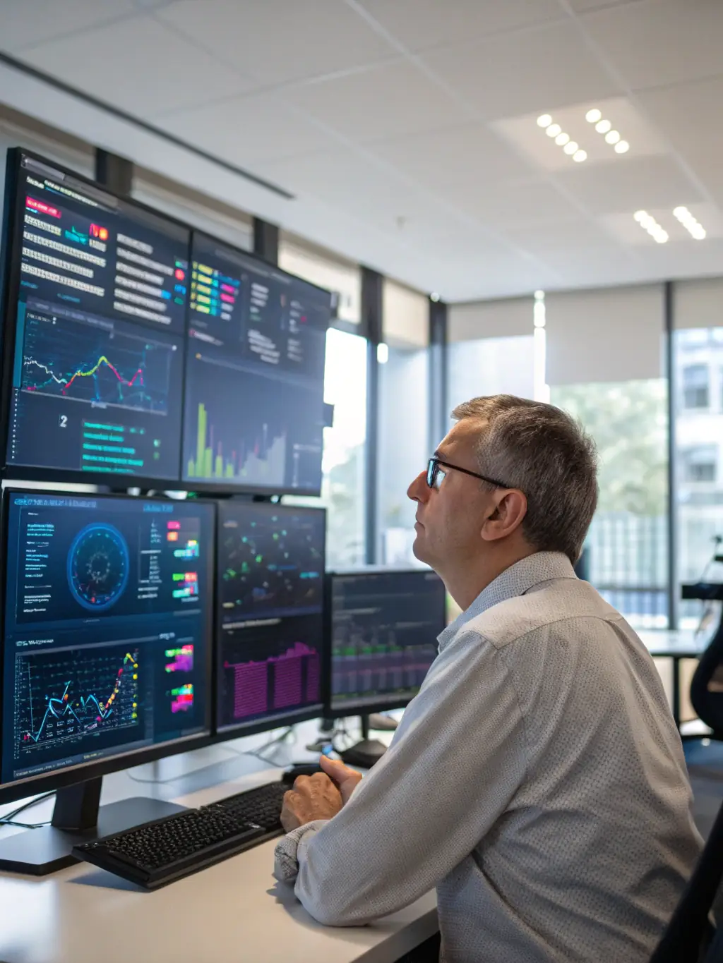 A data scientist analyzing datasets and creating visualizations to extract insights and inform decision-making.